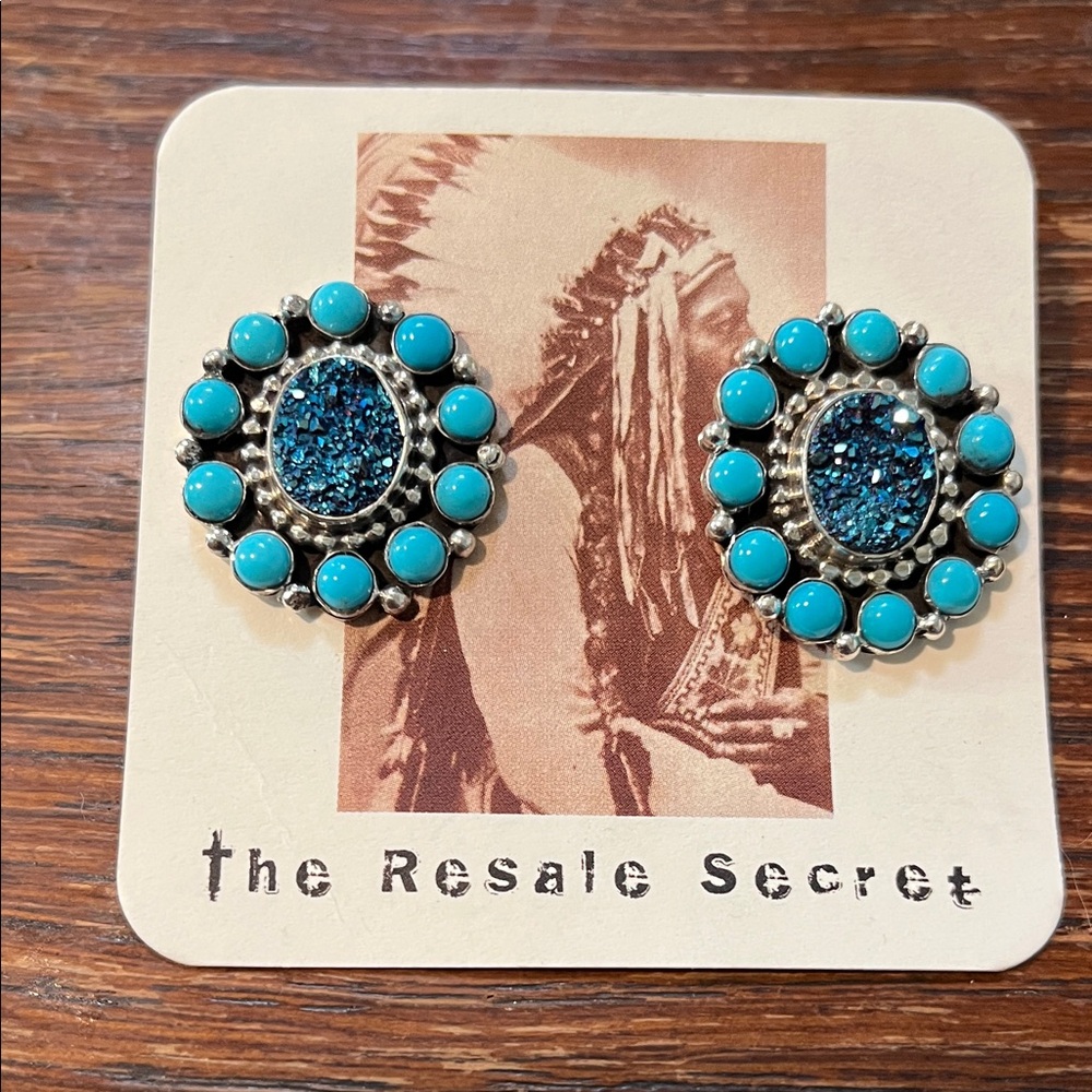 Turquoise and Silver Statement Earrings